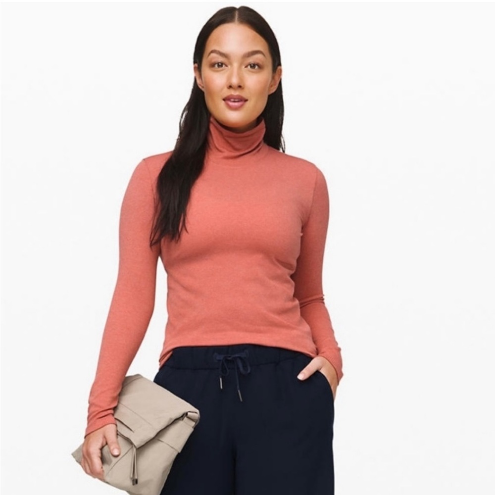 LULULEMON Yin Vibes Turtleneck Shirt Copper Clay
